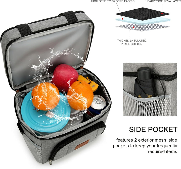 JANSBEN Kühltasche Klein Faltbar für 12 Dosen, Lunchtasche Isoliertasche mit 6 Fächern, Thermotasche