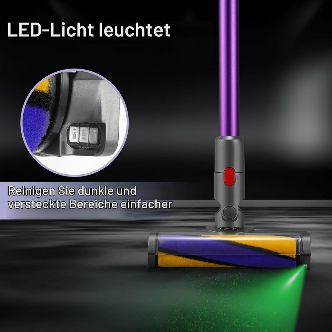 Bodendüse Bürste für Dyson V11 V15 V10 V8 V7 Staubsauger, Ersatzbürste Zubehör mit LED-Licht, Elektr