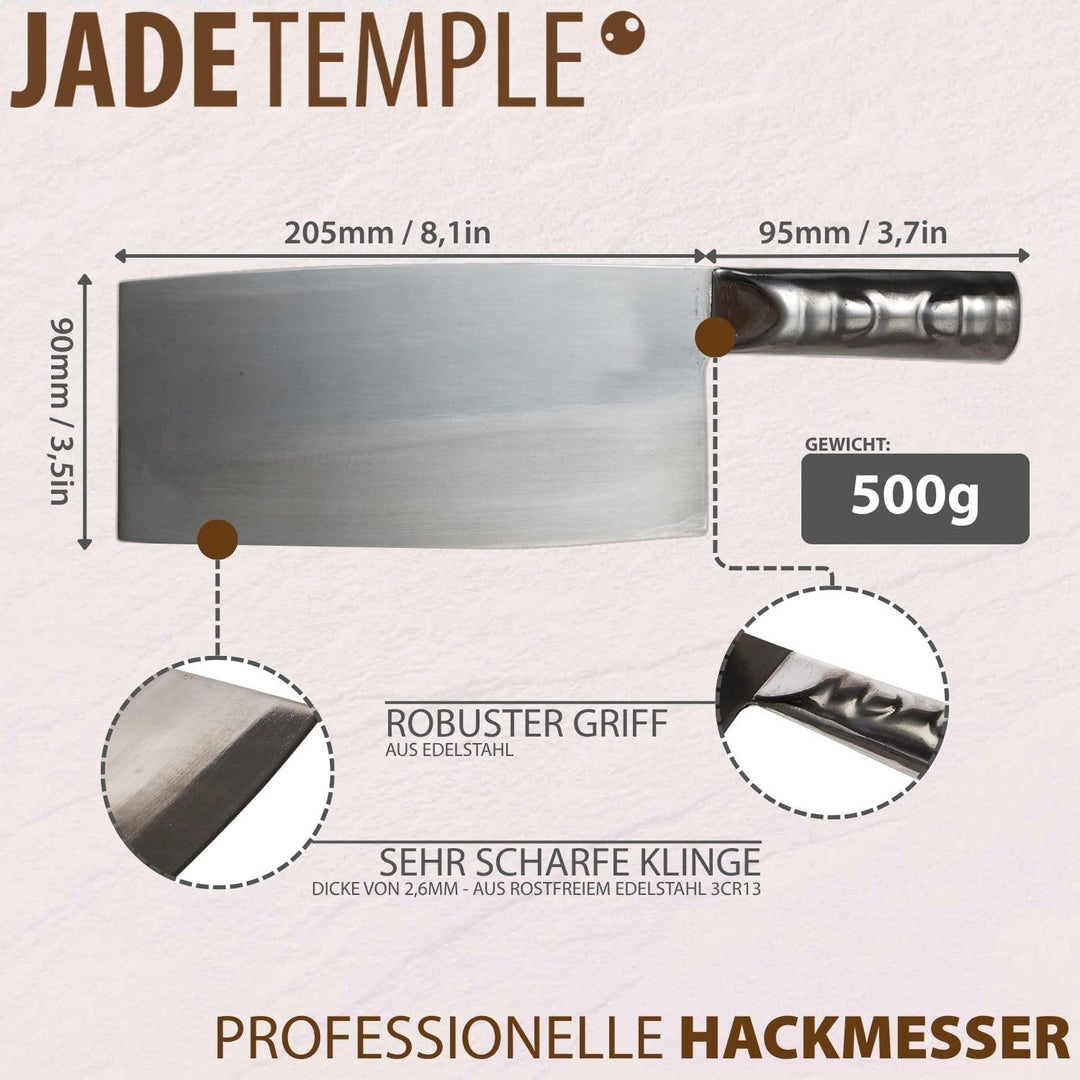 [ No.2 ] JADE TEMPLE Hackmesser 30.5cm Griff und Schneide STAINLESS STEEL