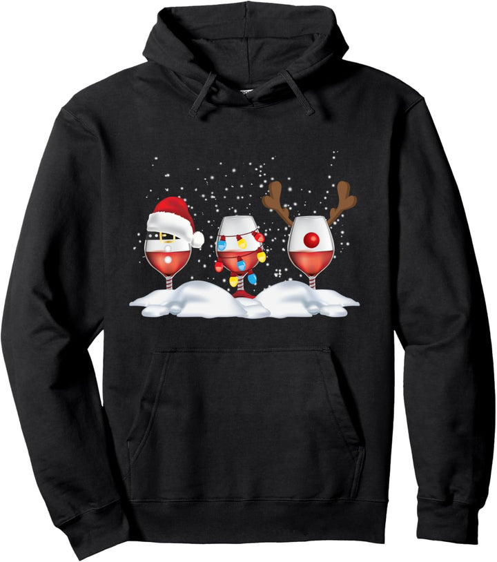 Christmas Wine Weihnachten Santa Xmas Wein Pullover Hoodie