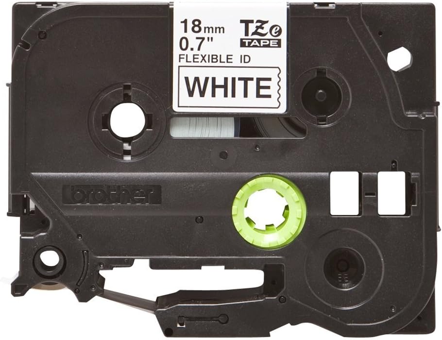 Brother TZe-FX231 Schriftbandkassette 12mm Schwarz/Weiss 12 mm x 8 m Flexible ID, Schwarz/Weiss 12 m