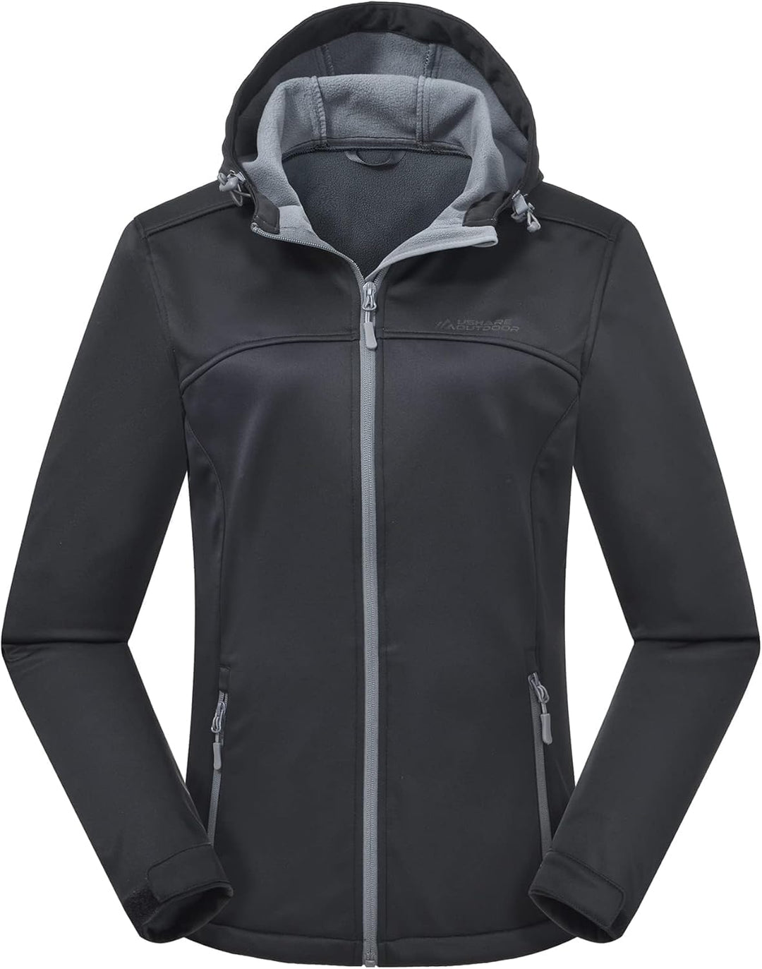 ATLASLAVA Damen Softshelljacke Wasserdichte Atmungsaktive Leichte Fleece Kapuze Übergangsjacke Laufe