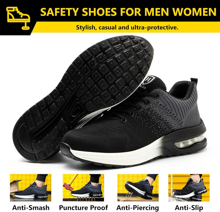 Arbeitsschuhe Herren Sicherheitsschuhe Damen Leicht Sportlich Stahlkappenschuhe rutschfest Atmungsak