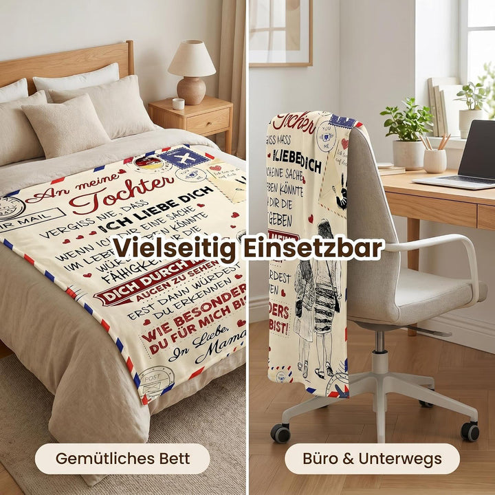 Personalisierte Decke 150×200 cm – Superweicher Flanell, individualisierbar mit Foto/Text Für Tochte