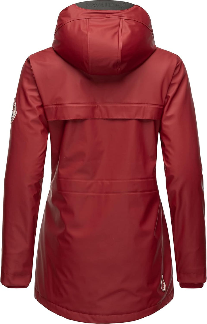 Navahoo Damen Übergangsjacke Regenmantel wasserdicht lang warm gefüttert mit Kapuze Oceans Heart XS-