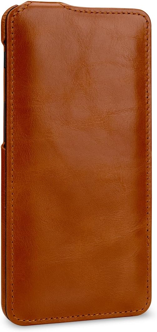 STILGUT UltraSlim Case Hülle Leder-Tasche kompatibel mit OnePlus 5T, Cognac, Cognac