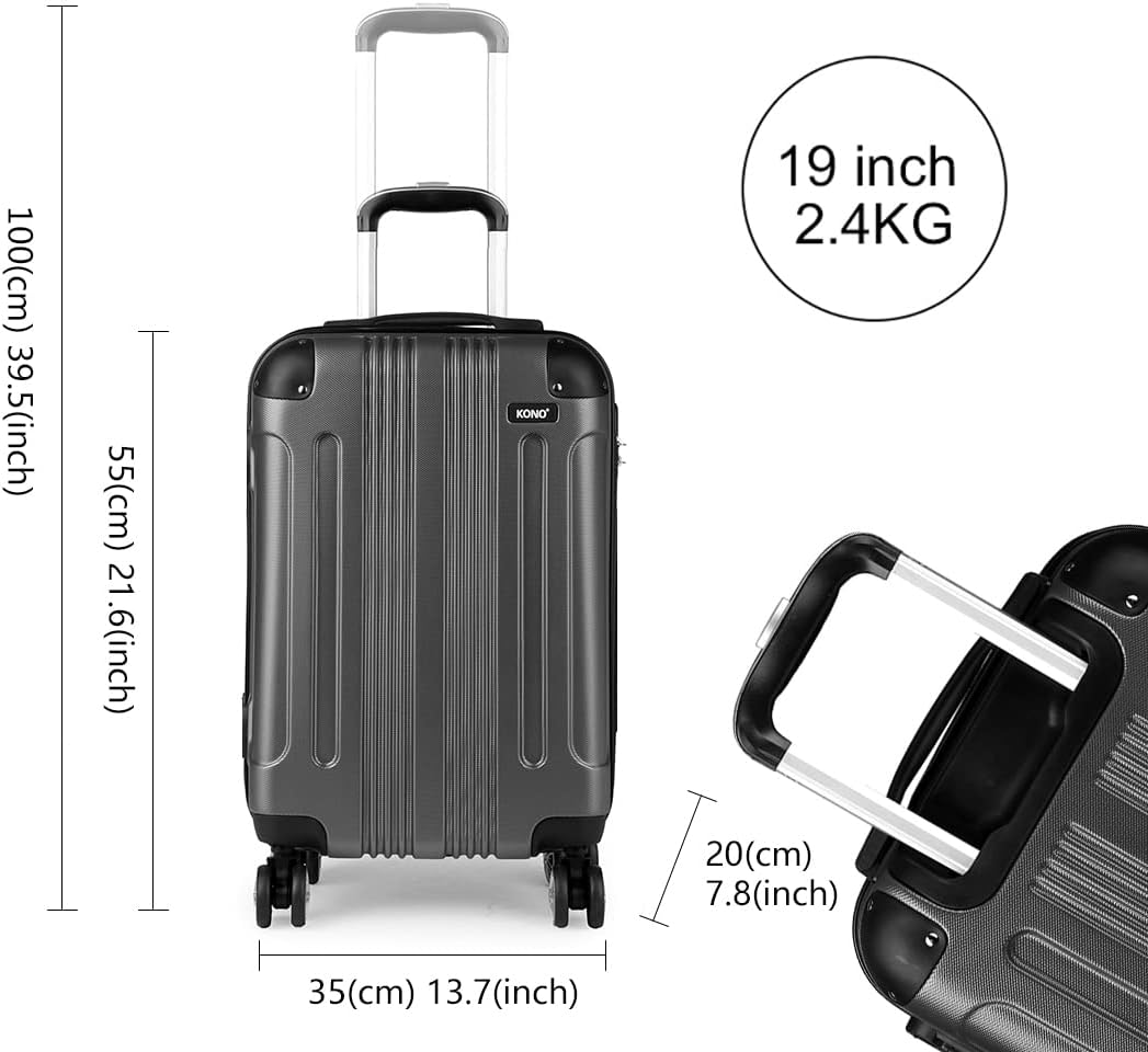 KONO Zwillingsrollen 3tlg. Kofferset Reisekoffer Koffer Trolleys Hartschale ABS Gepäckset in M-L-XL-