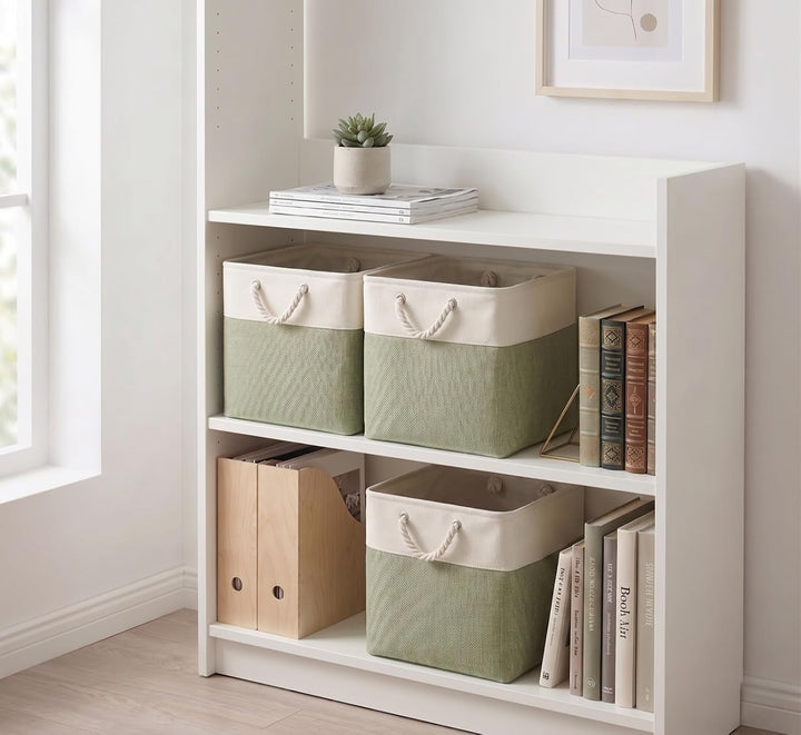 SOCOHOME Aufbewahrungsboxen Stoff, 25x25x25cm körbe Aufbewahrung für Spielzeug Regal Garderobe,Wasch