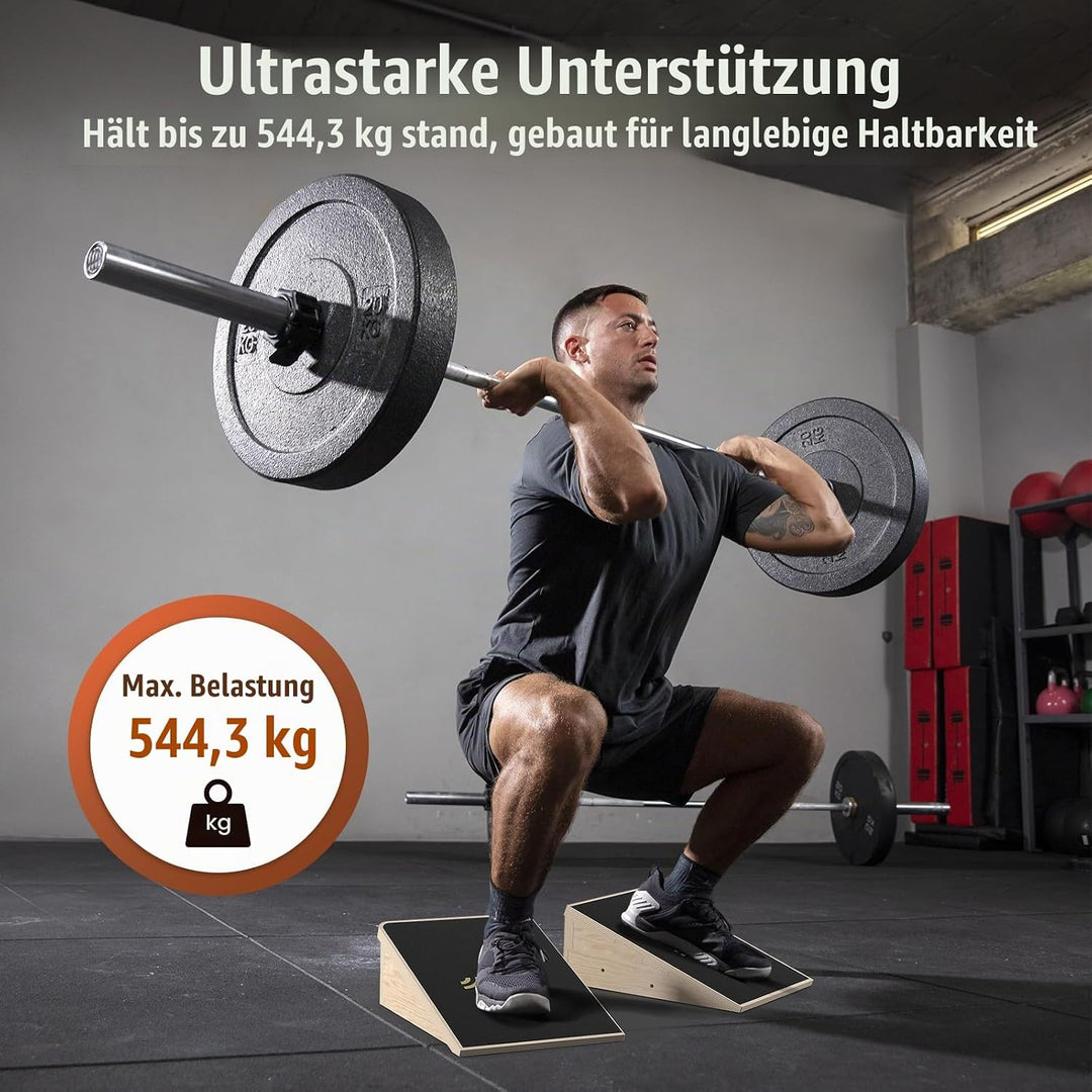 Sportneer Wadendehner Schrägbrett 540 KG – 15° / 20° Slant Board für Knieretter, Squat Wedge, Kraftt