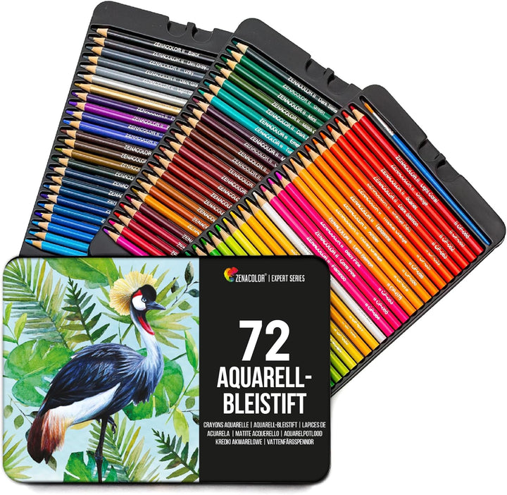 Zenacolor Aquarellstifte set 72 Stifte Aquarell Malstifte für Erwachsene und Kinder Wasservermalbar