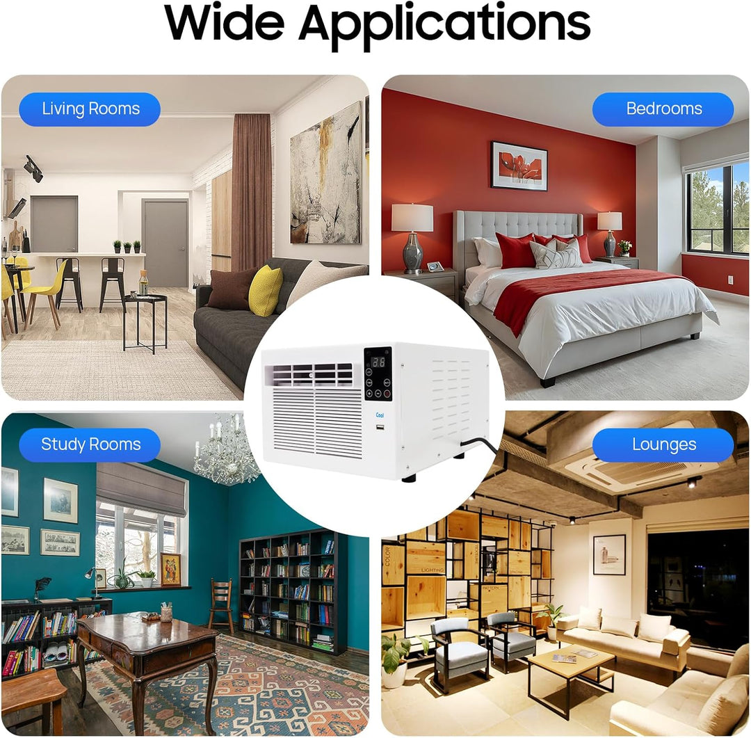 Mini-Klimagerät, 280 W, tragbar, für Fenster, Klasse, Kühlsystem, 41,5 x 28,3 x 20,5 cm, für Schlafz