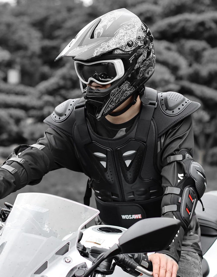 WOSAWE Motorrad Schutz Jacke für Erwachsene, Brustpanzer Racing Guard Rückenprotektoren Schutzausrüs
