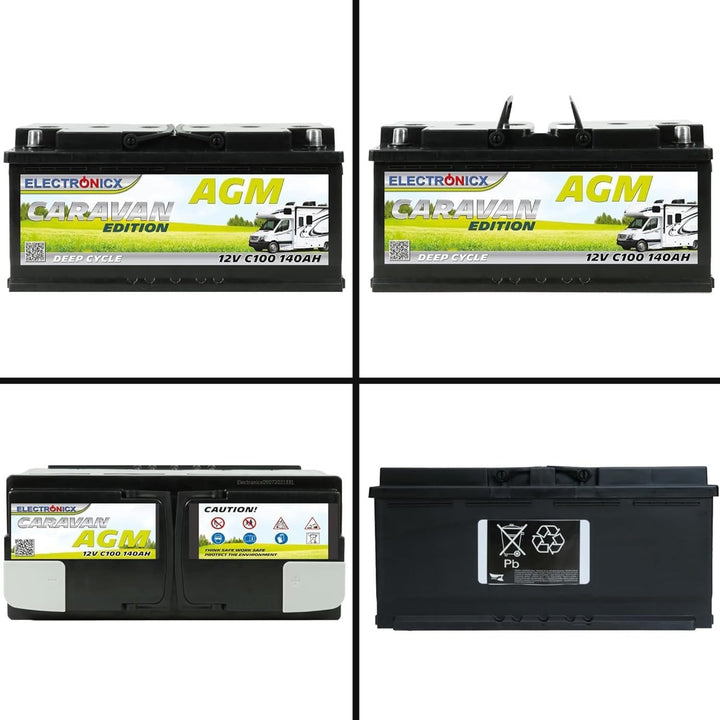 Electronicx Premium AGM Batterie 140Ah 12V für Wohnwagen, Wohnmobile, Solarbatterie, Boot: Solar Mov
