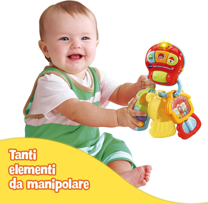 VTech Le Mie Prime Schlüssel, 3 in 1, interaktive Rassel mit Bewegungssensor, Babyrassel mit beleuch