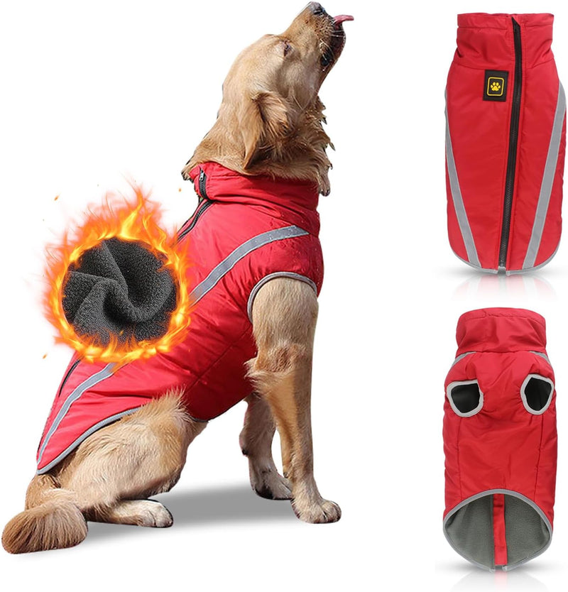 PETCUTE Hundemantel wasserdicht hundejacke für mittelgrosse Hunde Warme hundemantel Fleece Grosse Hu