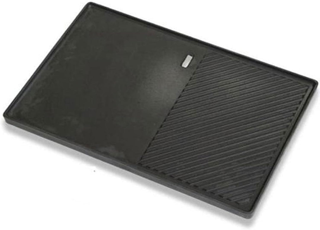 SANTOS Grillplatte/Grillplancha - Gusseisen Wendeplatte 40x48,5cm - zwei Grill-Bereiche - BBQ-Gusspl