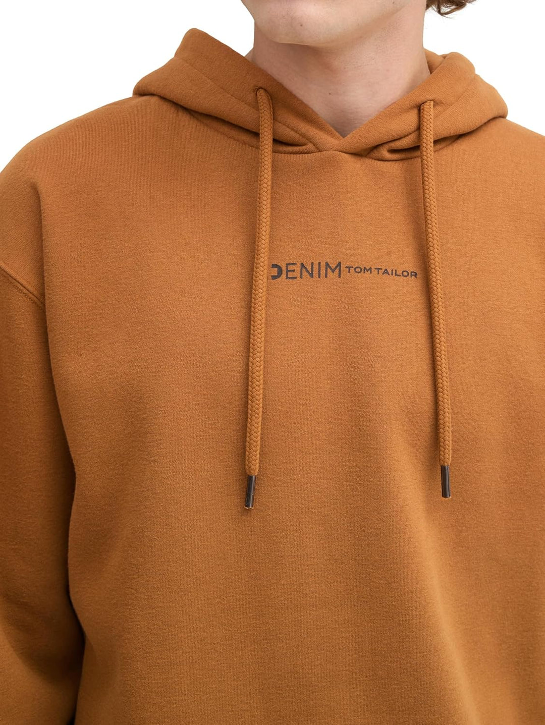 TOM TAILOR Denim Herren Hoodie Sweatshirt mit Logo-Print S 25985 - Deep Cognac, S 25985 - Deep Cogna