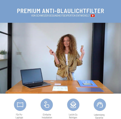 VistaProtect - Premium Anti-Blaulichtfilter und -Schutz für Laptop-Bildschirme, Abnehmbar (15.6" Zol