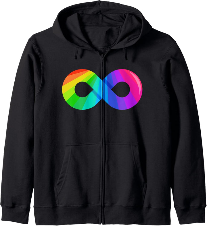 Regenbogen-Unendlichkeitszeichen | Neurovielfalt-Akzeptanz Kapuzenjacke