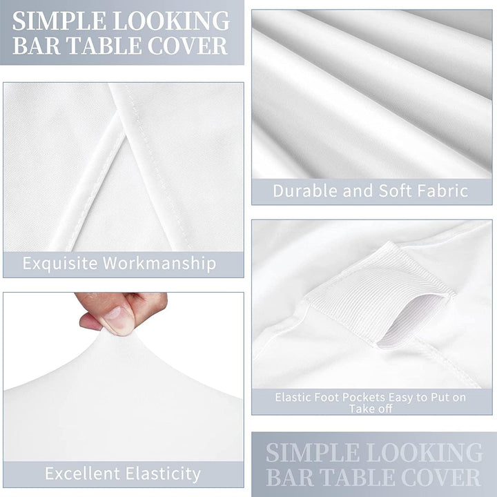 6 Stück stehtisch hussen stehtische Spandex Stretch Tischdecke 80cm, für Bistrotisch Ø 80-85 cm, Für