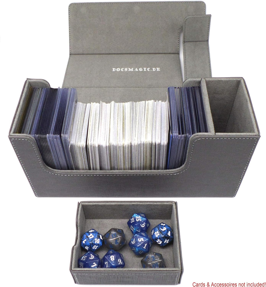 docsmagic.de Premium Magnetic Tray Long Box Silver Small + 2 Flip Boxes - Silber Small + 2 Flip Boxe