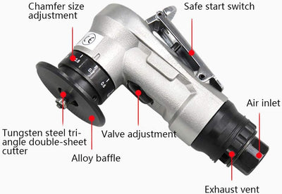 Mini-pneumatische Fasenmaschine, tragbare Metallschneidemaschine 45 ° -Lichtbogen-Trimmgerad pneumat