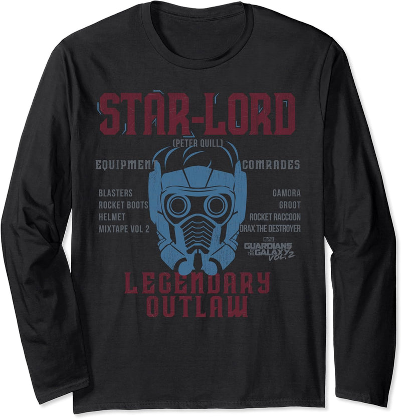 Marvel Guardians Of The Galaxy Vol. 2 Star-Lord Schematic Langarmshirt