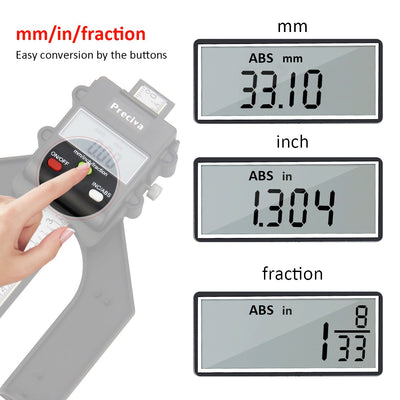 Tiefenmesser, Preciva 0-80mm Profiltiefenmesser Digitaler Tiefenmesser für Holzbearbeitung und Masch