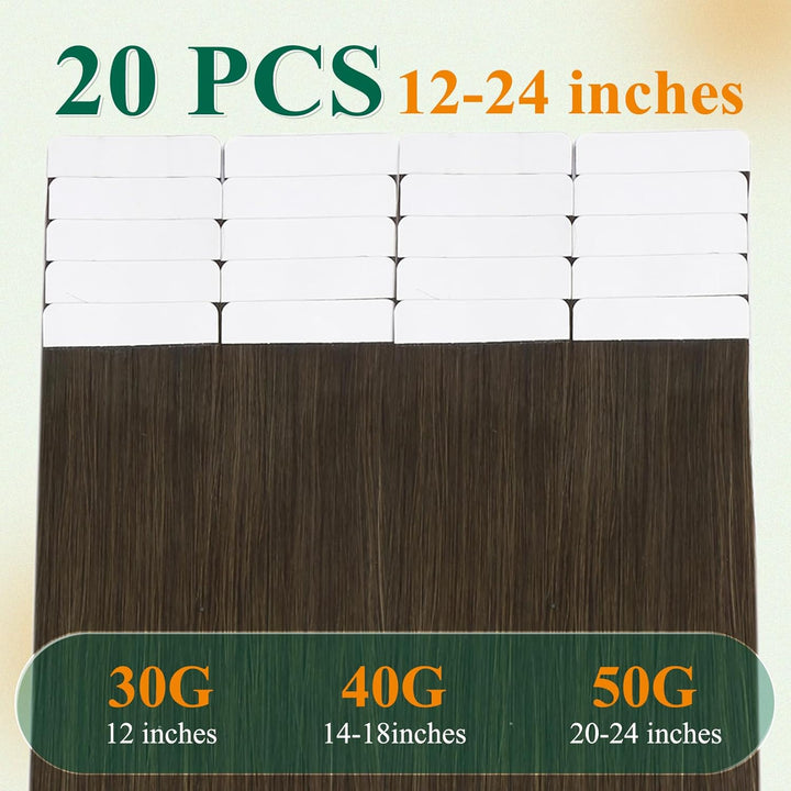 Easyouth Tape Extension Echthaar Remy Echthaar Tape Extensions Farbe Dunkelstes Braun Mischen Sie Mi