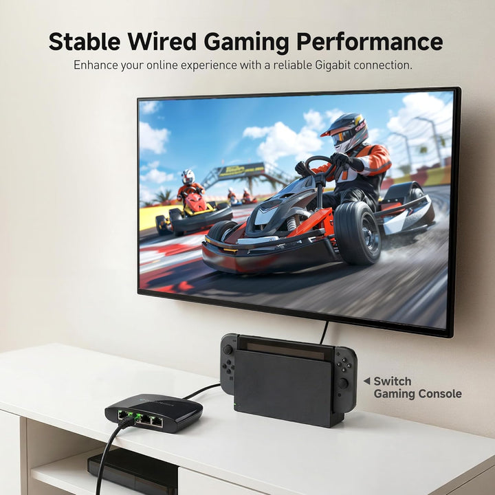 Cable Matters USB C auf 4-Port Gigabit Ethernet Switch (USB C auf LAN Splitter, USB C Ethernet Verte
