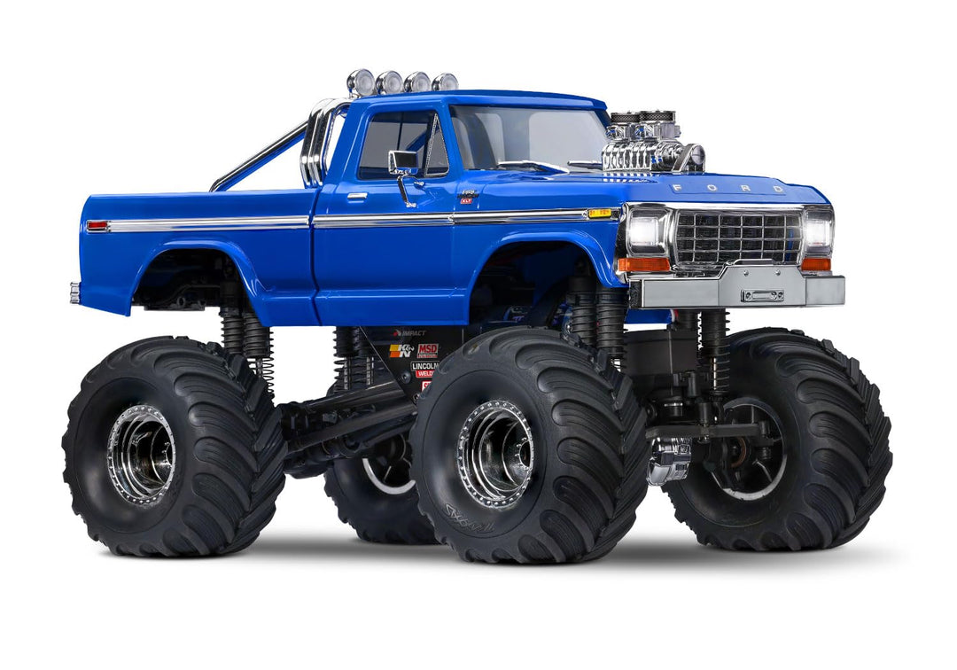 TRAXXAS TRX-4MT Ford blau F150 4x4 1/18 Monster-Truck RTR Brushed, mit Akku und USB Ladegerät