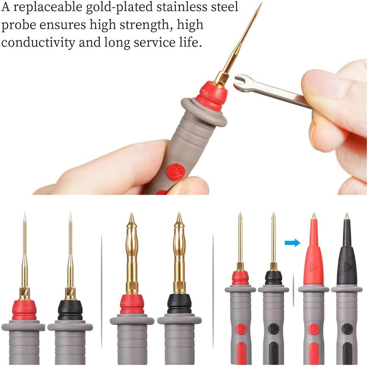 Bionso 21-Piece Multimeter Leads Kit Professional and Upgraded Test Leads Set with Replaceable Gold-