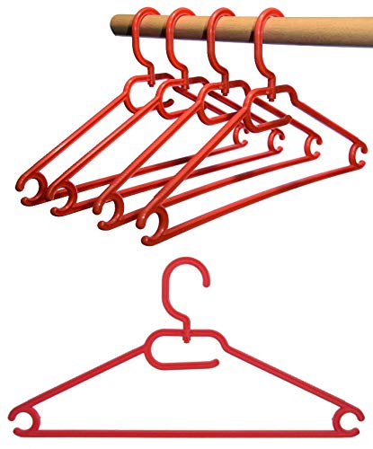 25 STK. Kleiderbügel aus Kunststoff Universalkleiderbügel Farbe rot ca 41 cm, Rot