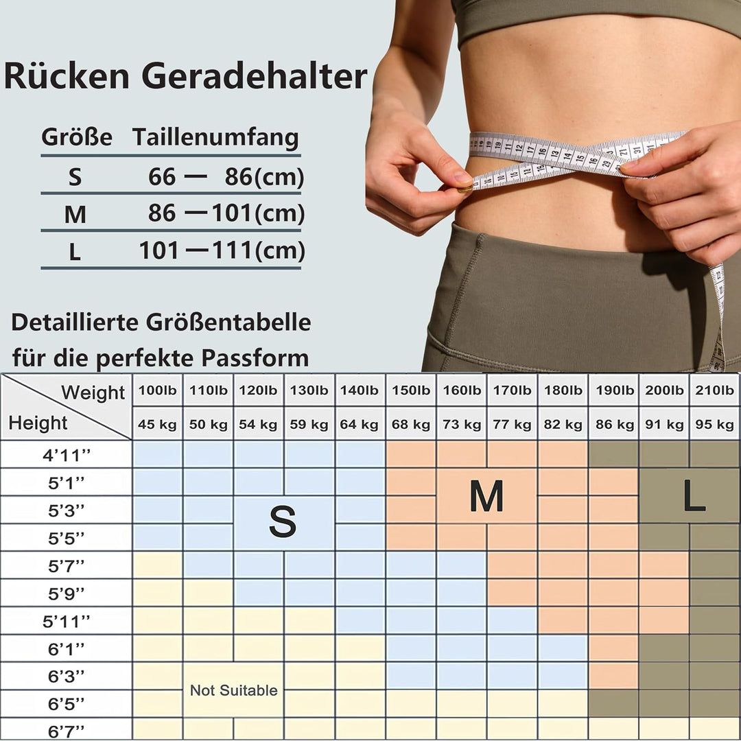 Rückenband für Damen, Aufrechte Haltung im Alltag, Leichtes atmungsaktives Mesh, Verstellbare Schult