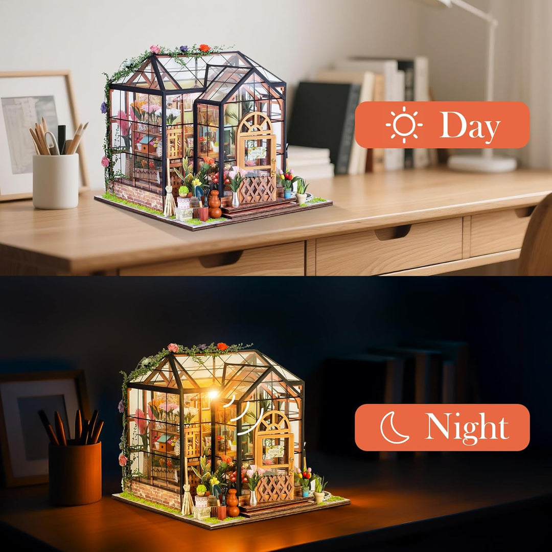 DIY Miniatur Haus, Blumenladen Handwerk Puppenhaus Kit Modell Puppenhaus Bastelset Geburtstag Gesche