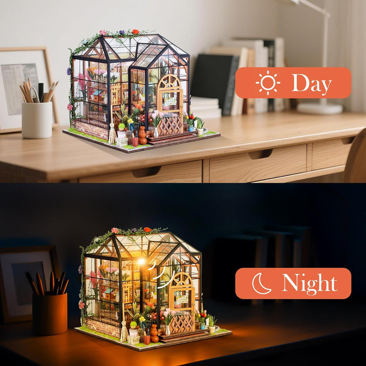 DIY Miniatur Haus, Blumenladen Handwerk Puppenhaus Kit Modell Puppenhaus Bastelset Geburtstag Gesche
