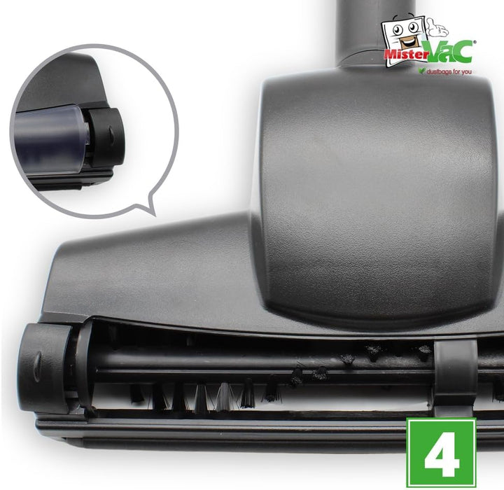 MisterVac Staubsaugerdüse Bodendüse Turbodüse Ersatzdüse kompatibel mit Siemens VSQ 5X 1230 Q5.0 Ext