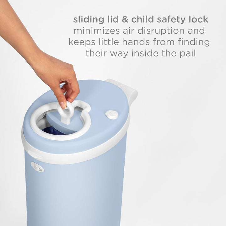 Ubbi Steel Odor Locking Nappy Disposal Bin, No Special Bag Required Money Saving, Awards-Winning, Mo