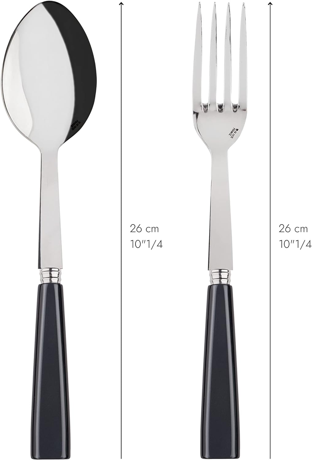 SABRE PARIS - Servierbesteck, 2-teilig - Icon - Grosse Gabel & Servierlöffel - Edelstahl & Acryl - S