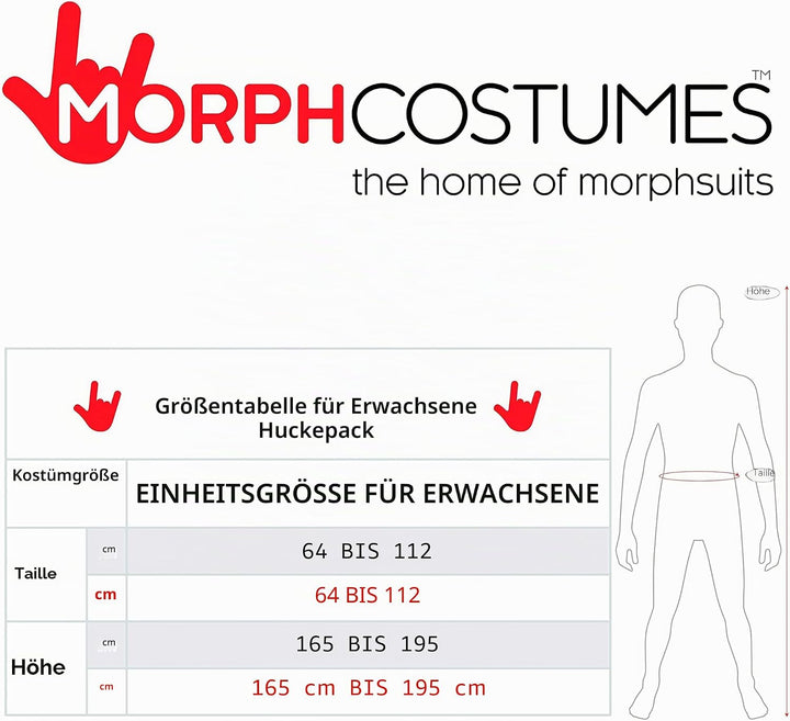 Morph Rotes Power Ranger Huckepack Kostüm für Erwachsene, Lustiges Faschingskostüm Damen Herren Powe