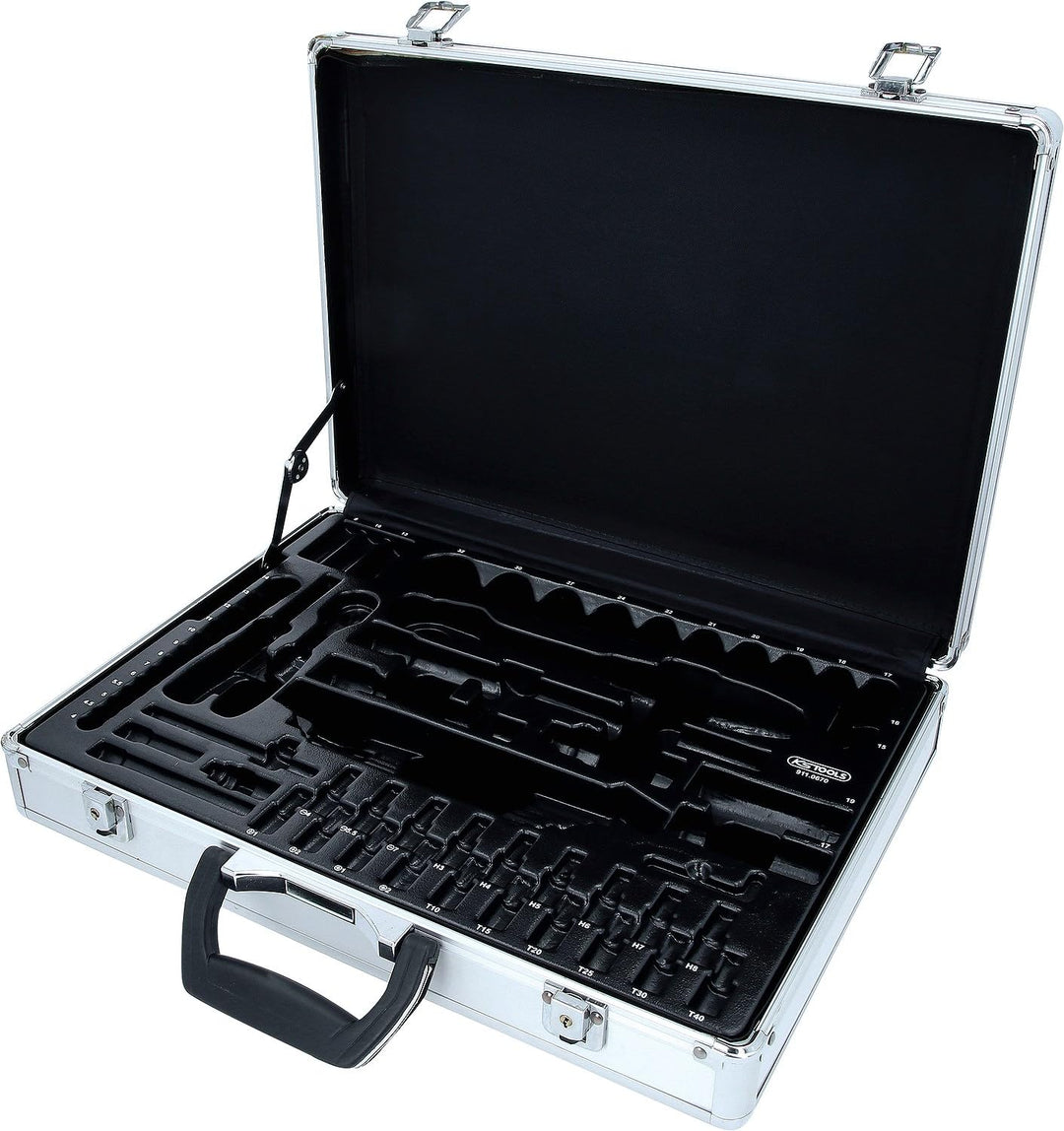 KS Tools 911.0670-99 Aluminium-Leerkoffer (ohne Inhalt) für 1/4"+1/2" Steckschlüssel-Satz, 70-tlg. [