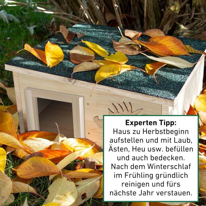 Windhager Igelhaus Bausatz aus Massivholz | Igelfutterhaus, Igelhäuschen, Igelhotel mit abnehmbarem