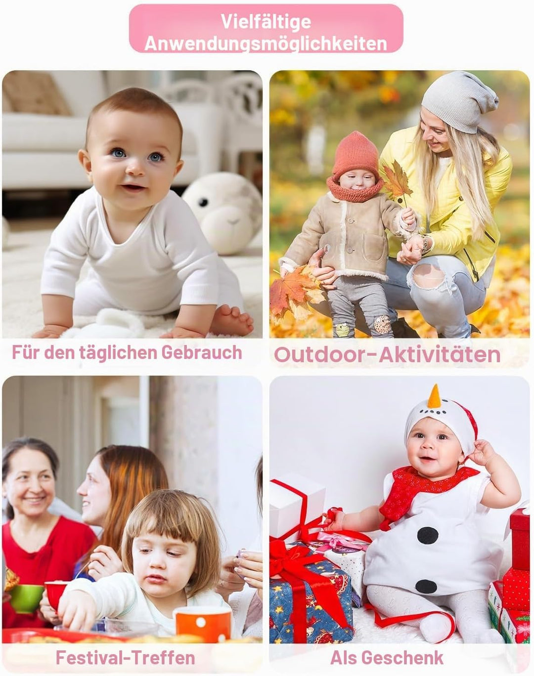 Baby Winter Overall mit Kapuze, Strampler Schneeanzug Jungen Mädchen Langarm Jumpsuit Warm Outfits G