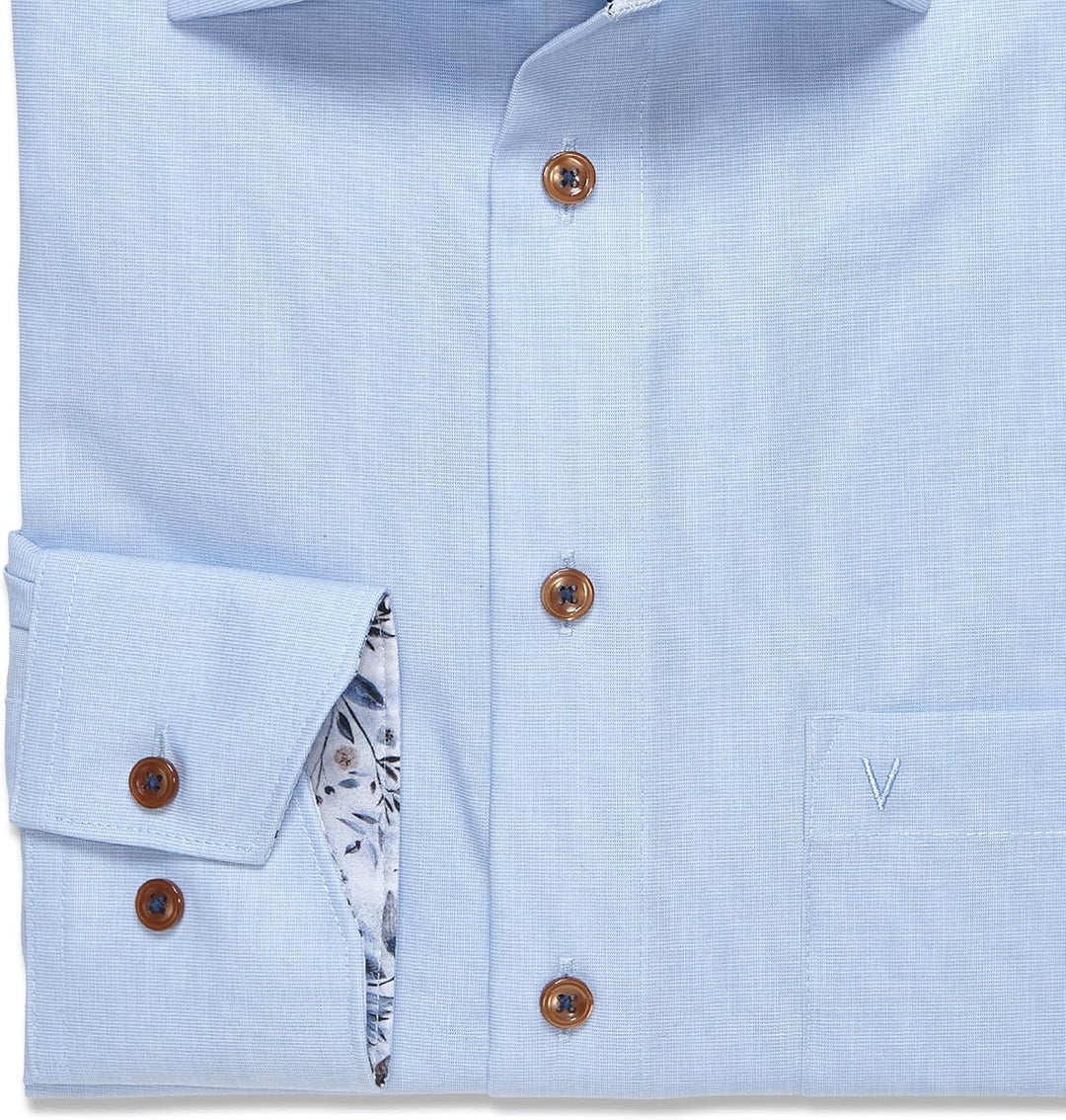 Marvelis Herren Businesshemd Langarm 720014,Einfarbig,Modern Fit,New Kent 43 Rauchblau 13, 43 Rauchb