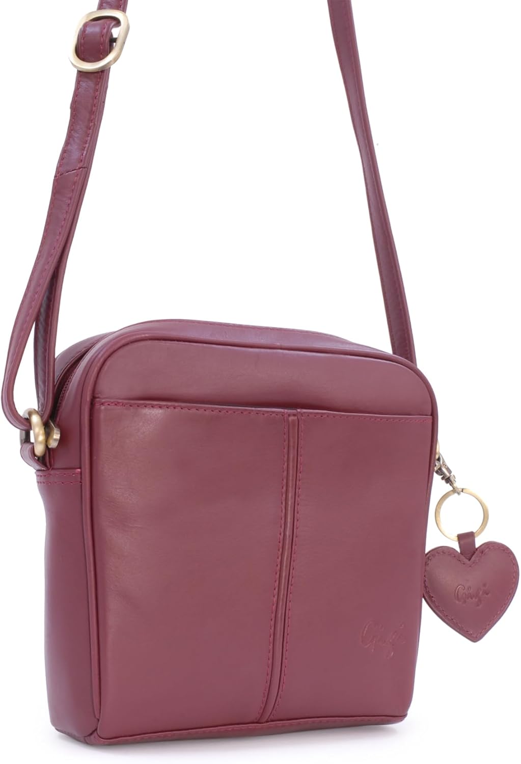 Gigi - Leder - Damenhandtasche/Umhängetasche Klein - OTHELLO 22-29" Burgund, Burgund