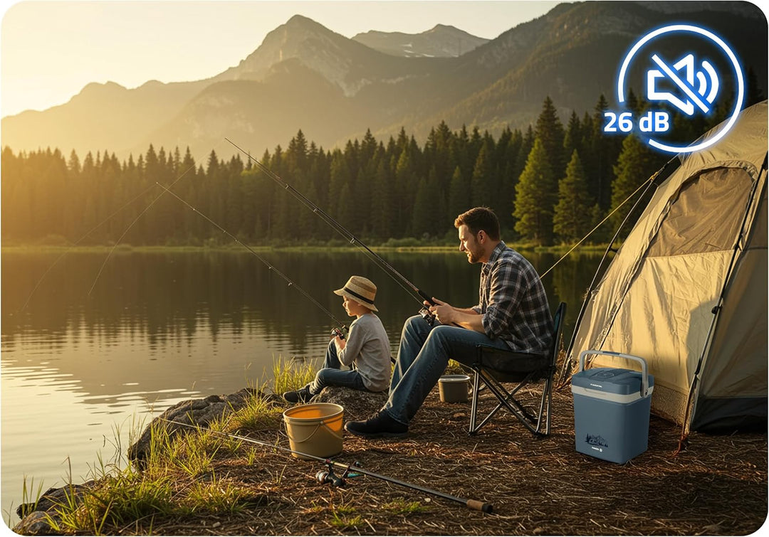 Berdsen Kühlbox Thermobox Auto Camping 12V/230V Mit Heizfunktion USB 41 x 30 x 48,5 cm 29 L 26 L bla