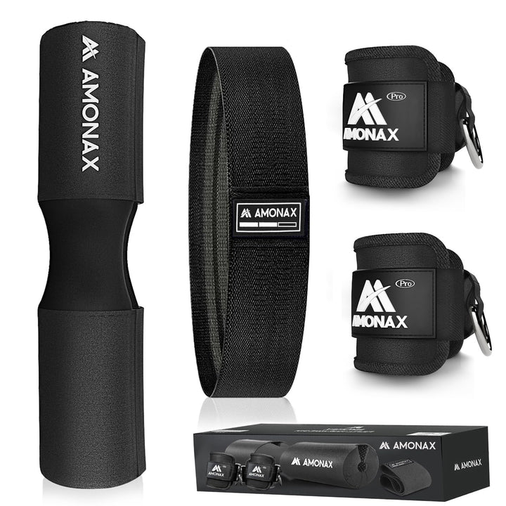 Amonax Langhantel Polster, Hantelstangen Schutz Hip Thrust Und Squat with Booty Resistance Bands, Fu