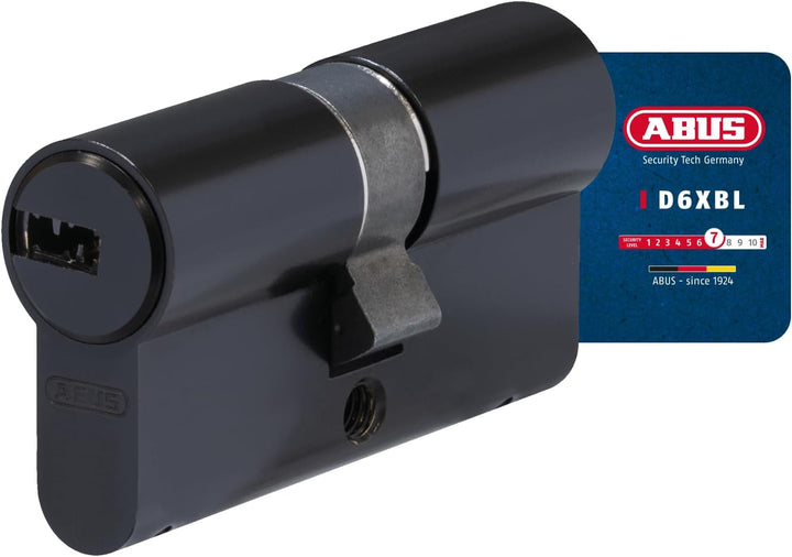 ABUS Profil-Zylinder D6XBL 28/34 mit Codekarte und 5 Schlüsseln - 96803 - schwarz Schwarz 28/34, Sch