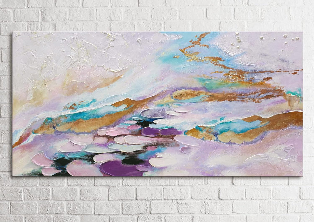 YS-Art Abstrakt Acryl Gemälde auf Leinwand handgemalt Abstraktion V Wandbilder Wohnzimmer moderne we
