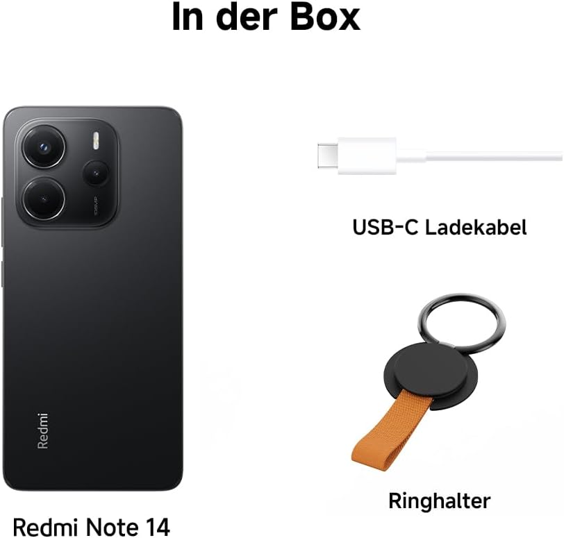 Xiaomi Redmi Note 14 Smartphone, 6 + 128GB, Blue, 108MP AI-Kamerasystem, 5500mAh Akku, 120Hz Augensc
